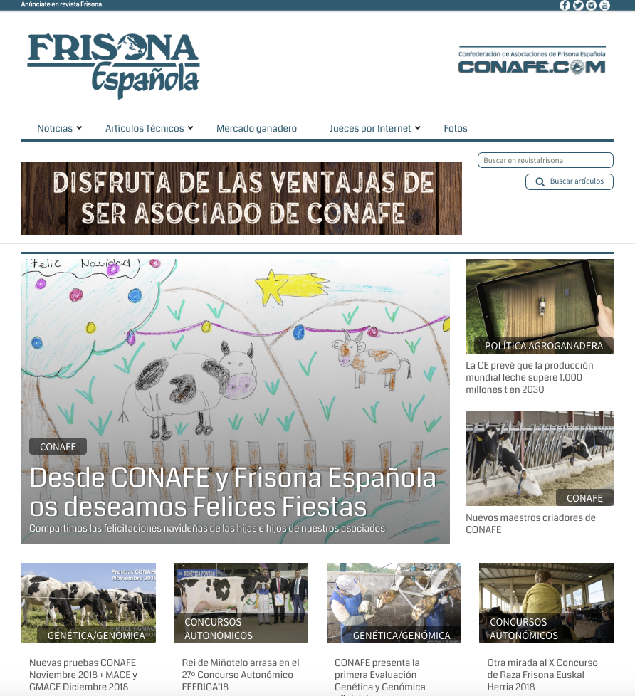 Descubre la nueva web de la revista Frisona Española