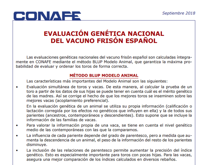 Nuevos valores de heredabilidades en la metodología para la evaluación genética de la raza frisona